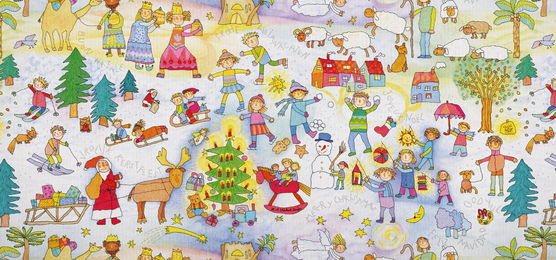 Geschenkpapier Kinder | Kinder Weihnachten | Geschenkpapieransicht
