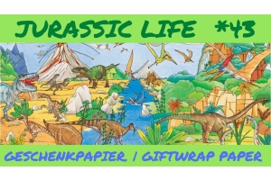 Dinosaurier Geschenkpapier für Kinder - Jurassic Life