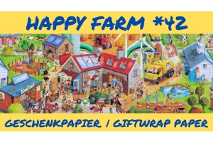 Bauernhof Geschenkpapier für Kinder - Happy Farm