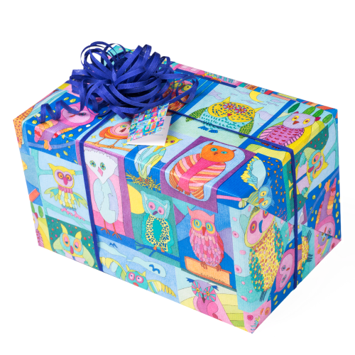 Geschenkpapier Kinder + Jugend | Lese Eulen | Geschenkpapier Ausschnitt