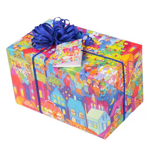 Geschenkpapier Kinder | Weihnachtsmarkt | Geschenkpapieransicht