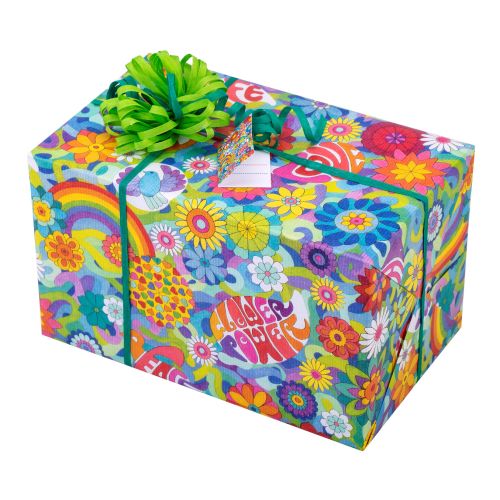 Flower Power Geschenkpapier für Kinder + Jugend | Geschenkpapier Ausschnitt