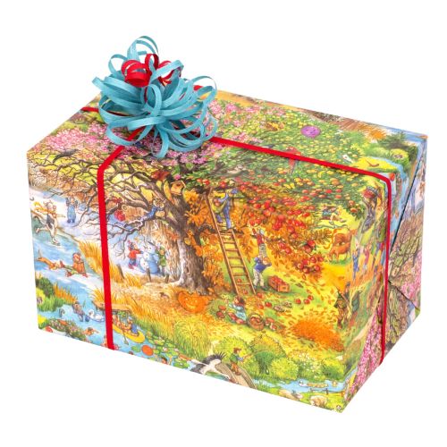 Geschenkpapier 4 Jahreszeiten, Papierausschnitt