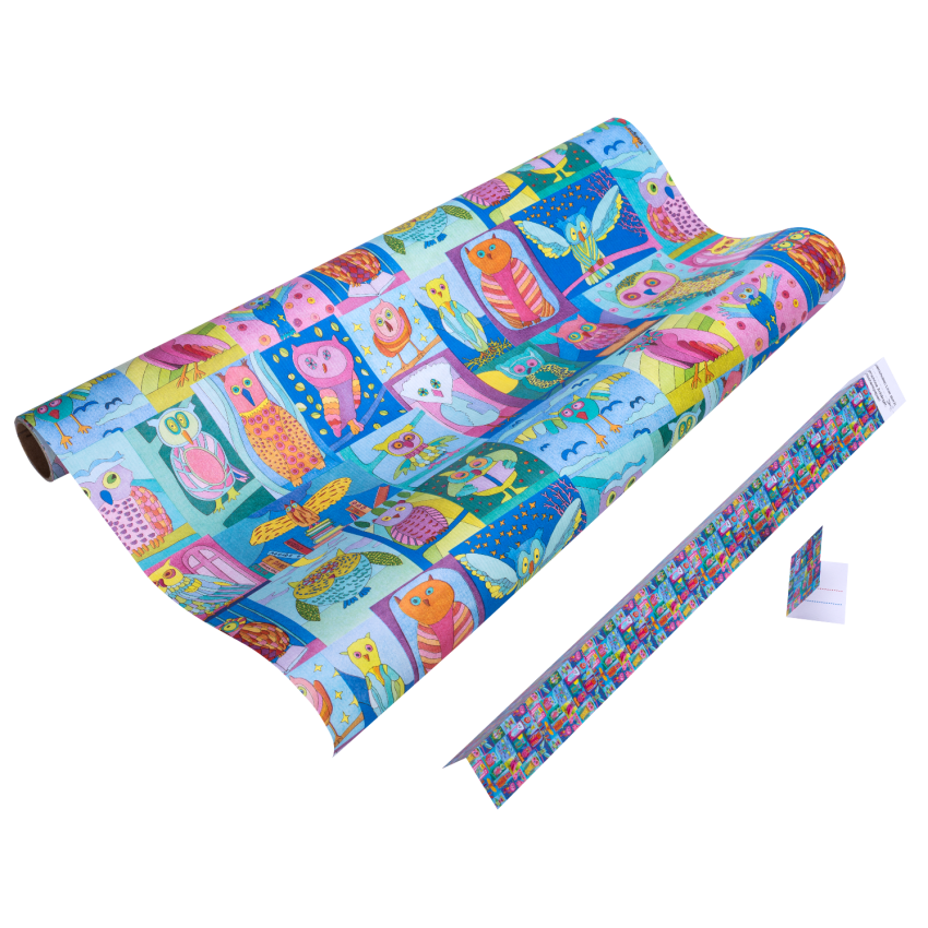 Eulen Geschenkpapier | Lese Eulen