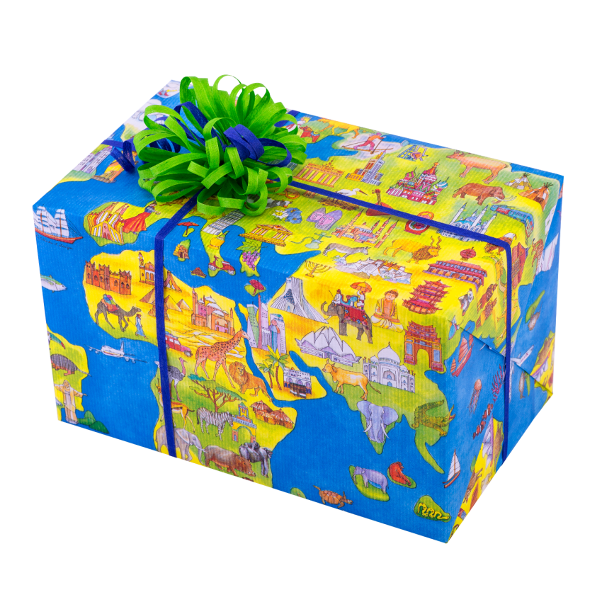 Geschenkpapier Weltkarte | one World