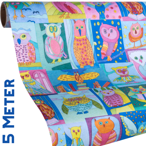 Geschenkpapier Kinder + Jugend | Lese Eulen | Geschenkpapier Ausschnitt