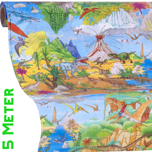 Geschenkpapier Dinosaurier, Jurassic Life, Papierausschnitt