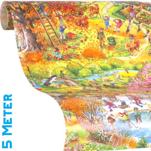 Geschenkpapier 4 Jahreszeiten, Papierausschnitt