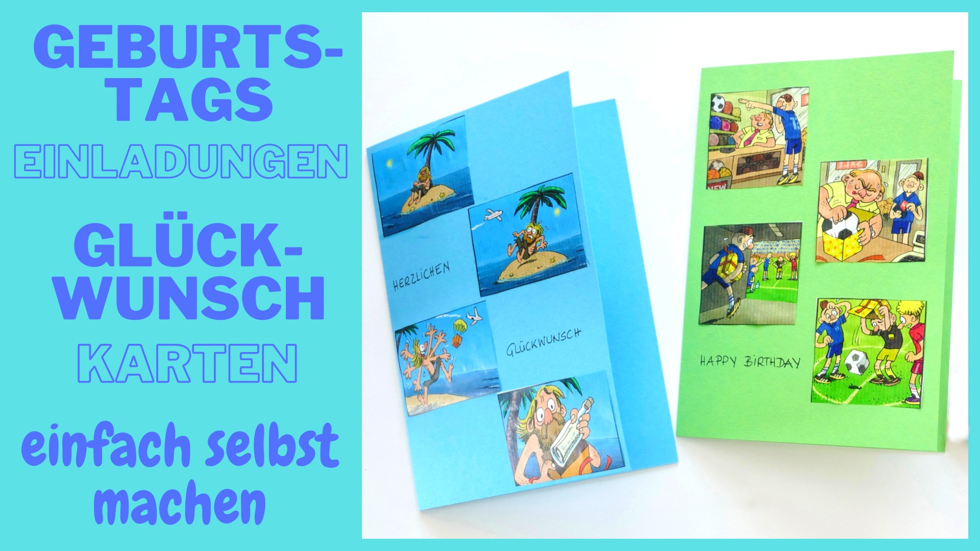 Kindergeburtstag-Einladungen und Glückwunsch-Karten - einfach selber machen