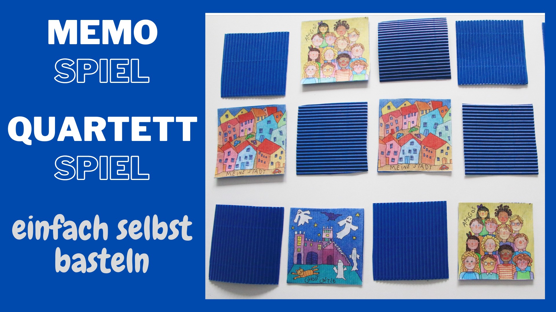 Memo Spiel, Quartett oder Lotto - mit Geschenkpapier ganz leicht selber basteln (DIY)