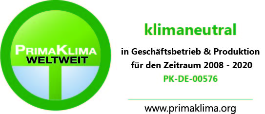 Prima Klima Siegel Disegno 10 Jahre CO2-neutral