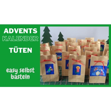 Adventskalender selber basteln mit Tüten und Geschenkpapier (DIY)